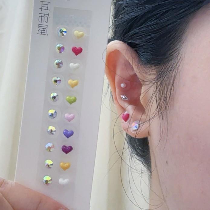Heart-shaped Crystal Ear Acupoint Stud Stickers: Stimulate Acupoints, Sleep-Friendly, No Need To Remove