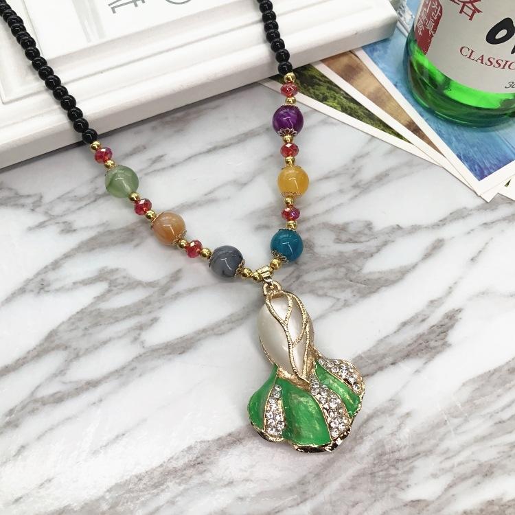 BLINGBAY damski naszyjnik moda retro styl etniczny prosty długi łańcuszek do swetra wszechstronna biżuteria na prezent