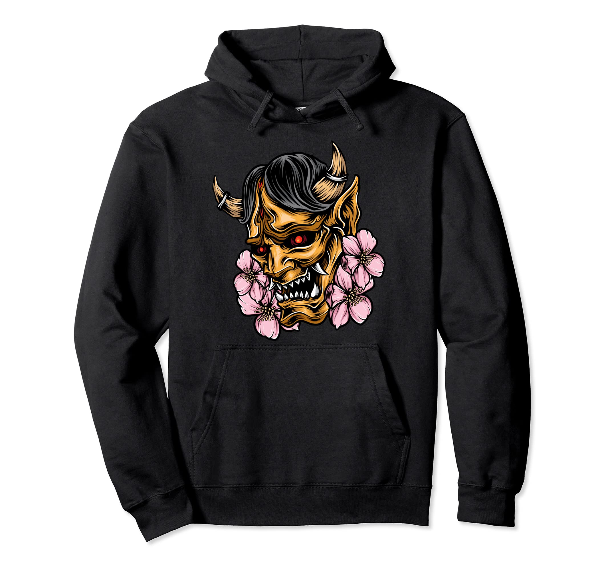

Pink Flower Mask Demon Kabuki Samurai Hannya Demon Hoodie