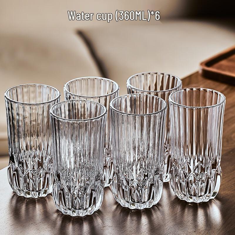 Handon 6-Piece Glass Cup Set with Gold Holder