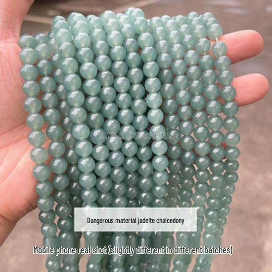 Jingde Jewelry 5A Natural Blue Chalcedony Round Beads: Icy Transparent Blue Agate for Handmade DIY Accessories