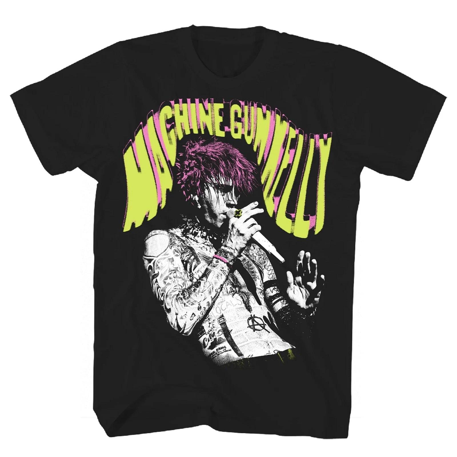 

Оригинальная футболка с фото поющего Machine Gun Kelly MGK S-3XL НОВАЯ XL
