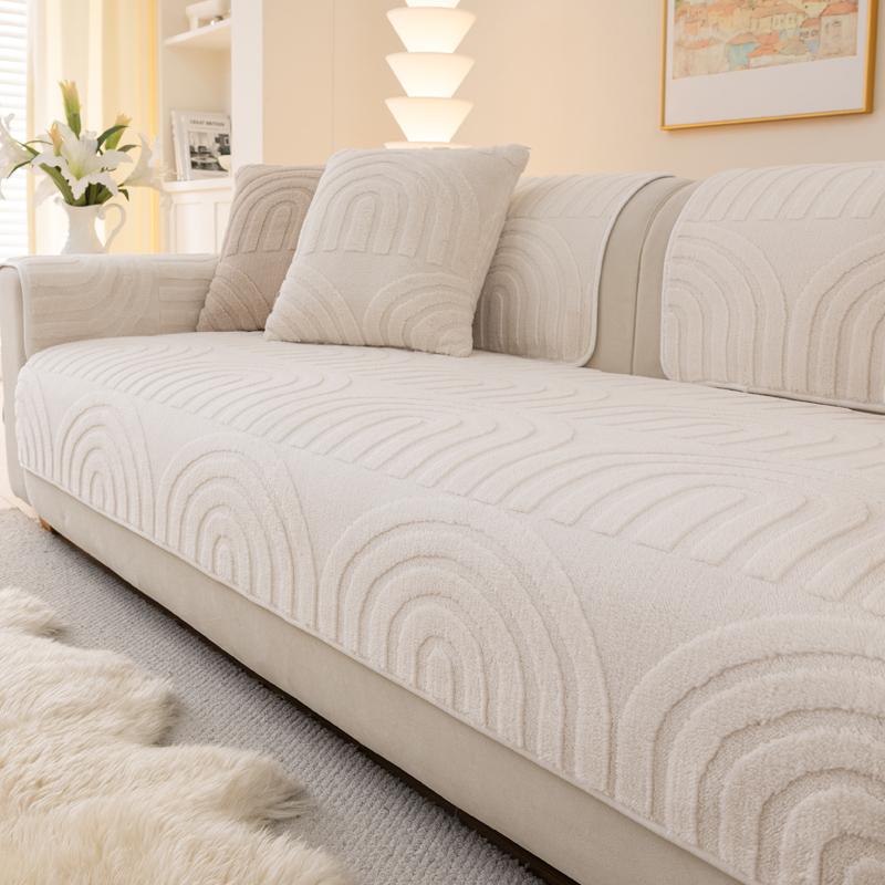 

Простая современная подушка для дивана Осень и зима Легкая роскошь Нескользящий плюшевый чехол для дивана 110x240cm