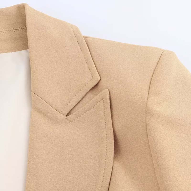 Women Temperament Lapel Slim Fit Suit Jacket Autumn Turn Down Collar Single-breasted Office Lady Blazer Elegant Fashion Coats