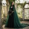 Halloween Umhang mit Kapuze Netz für Erwachsene, 2-lagiges durchsichtiges Tüll-Cape, Vampir Cosplay Umhang Gothic Hexe Königin Kostüm Renaissance Zubehör Lagenlook