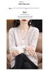 Stylish Retro V-neck 100% Pure Wool Cable Knit Cardigan Sweater