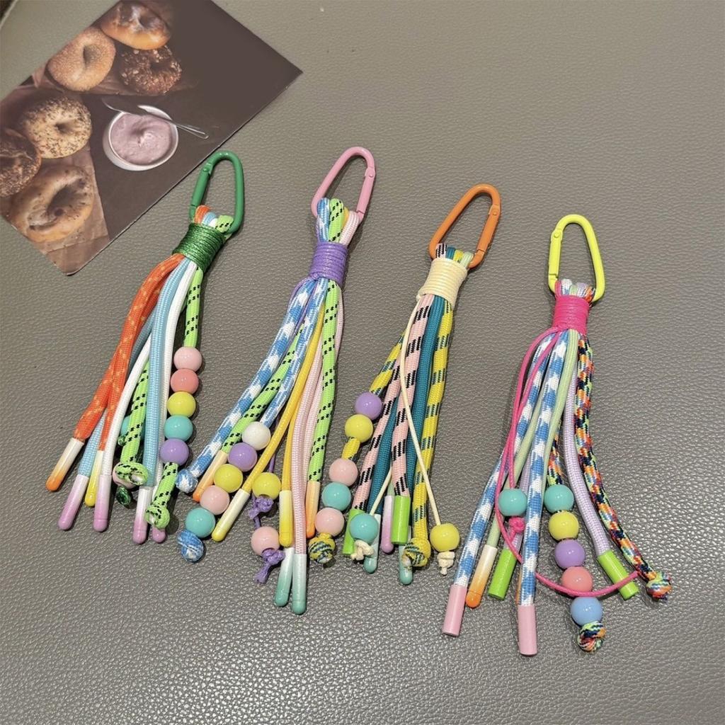 Vibrant Handmade Keychain Weaving Keyring Ornament Decorative Phone Bag Charm for DIY Enthusiasts And Fashion Lovers