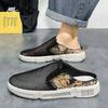 Mesh Semi-Drag Men Casual Shoes Half Shoes For Men Mules Slipper Outdoor 2025 Summer Backless Board Shoes Flats Man Slides