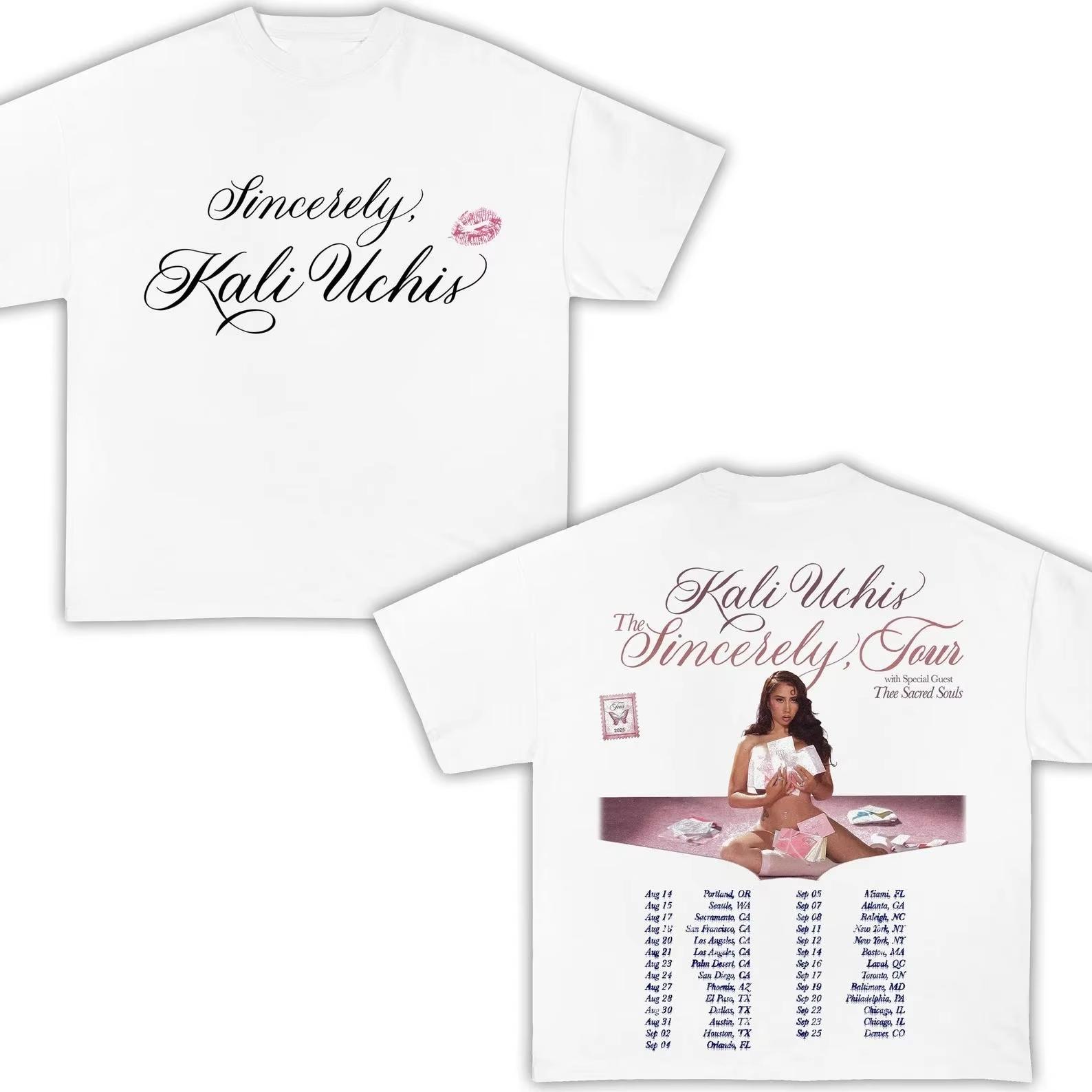 

2025 American Kali Uchis Sincere Journey Womens TShirt Summer New Vintage Fashion Unisexs and Womens Streetwear 4XL