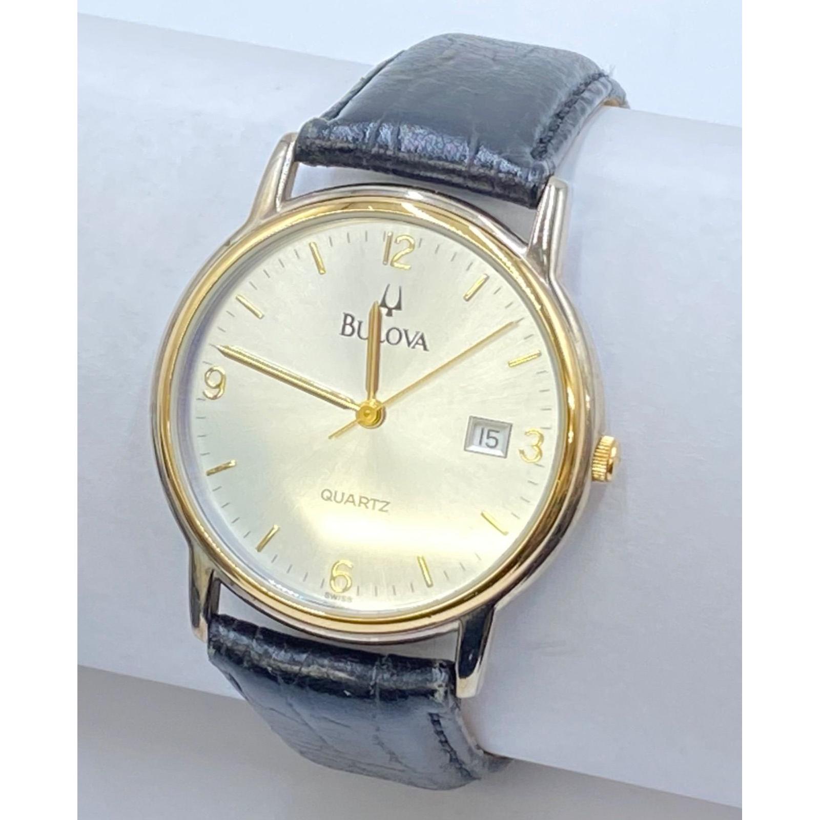 Used BULOVA Gold Quartz Watch Men s