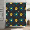Vintage Retro Flower Shower Curtain Waterproof Decorative Bathroom Liner Home Decoration with Rod Pocket Dark Blue/Teal/Cream Ye