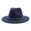 British Jazz Hat Men'S And Women'S Wool Hat Simple Felt Big Eave Hat Tide Flat Edge Hat