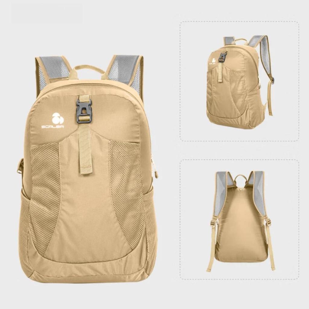 SCALER Wanderrucksack, Leichter faltbarer Rucksack, Bergsteigerrucksack, Reisetasche, Kaffeefarbe, 27*17*42cm
