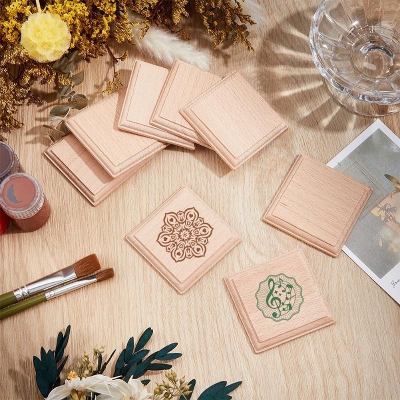 10pcs 6cm Wood Plaques for Crafts Rectangular Wood Plaques Unfinished Wooden Plaques Unfinished Rectangular Wood Slices