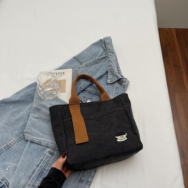 Solid Color Large-capacity Leisure Bag Autumn New Go Out Make-up Bag Shoulder Underarm Tote Bag