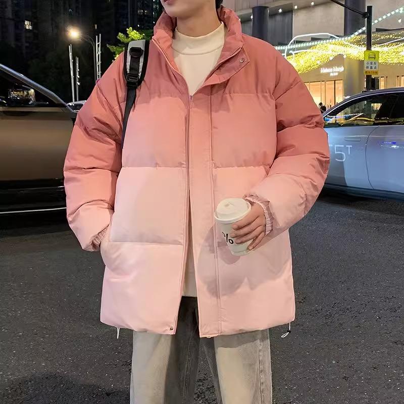 American gradual change stand-up collar cotton-padded clothes men's winter new thickened warm and cold-proof cotton-padded jacket