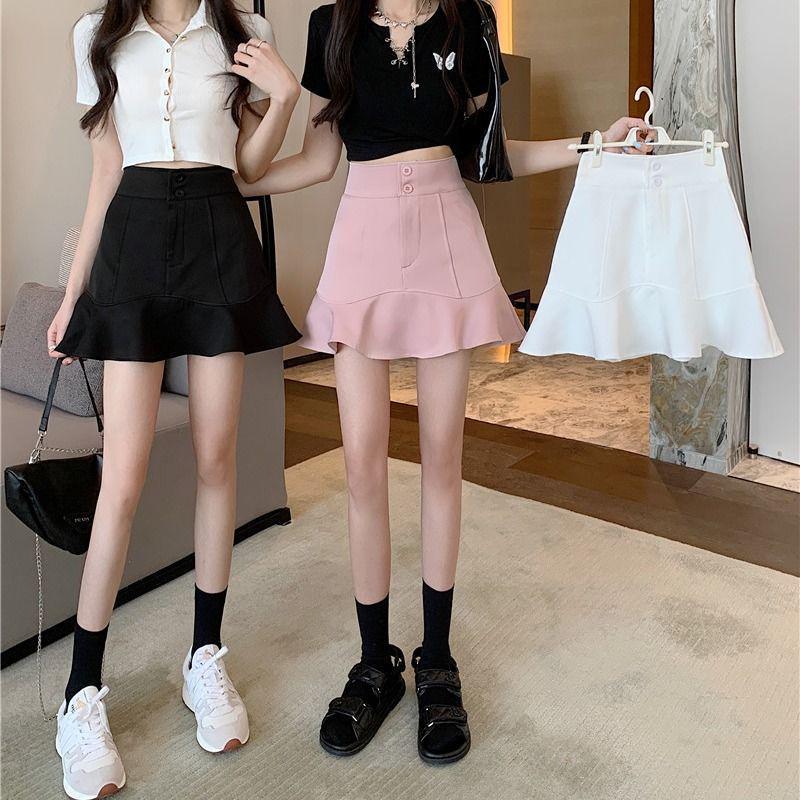 

2024 Plus Size High Waist Fishtail Midi Skirt for Women - Anti-Exposure, Petite A-Line Bodycon 2XL