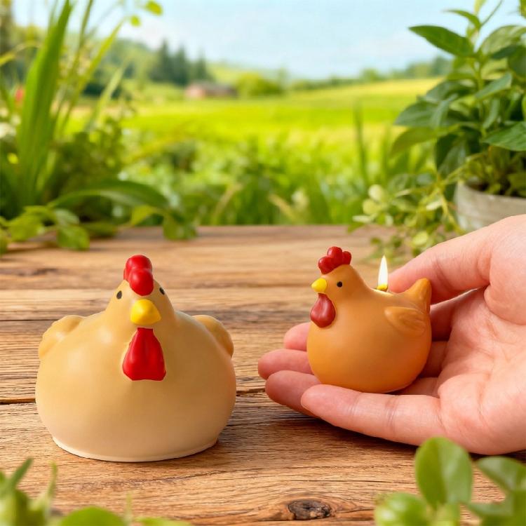 Chicken Shape Silicone Mold Perfect for Candle Making Heat Resistant Texture Home Decoration Creative Project Gift Set