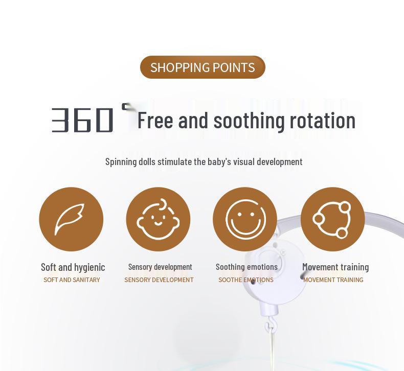 Aipinqi Rotating Animal Music Box Mobile for Baby Crib