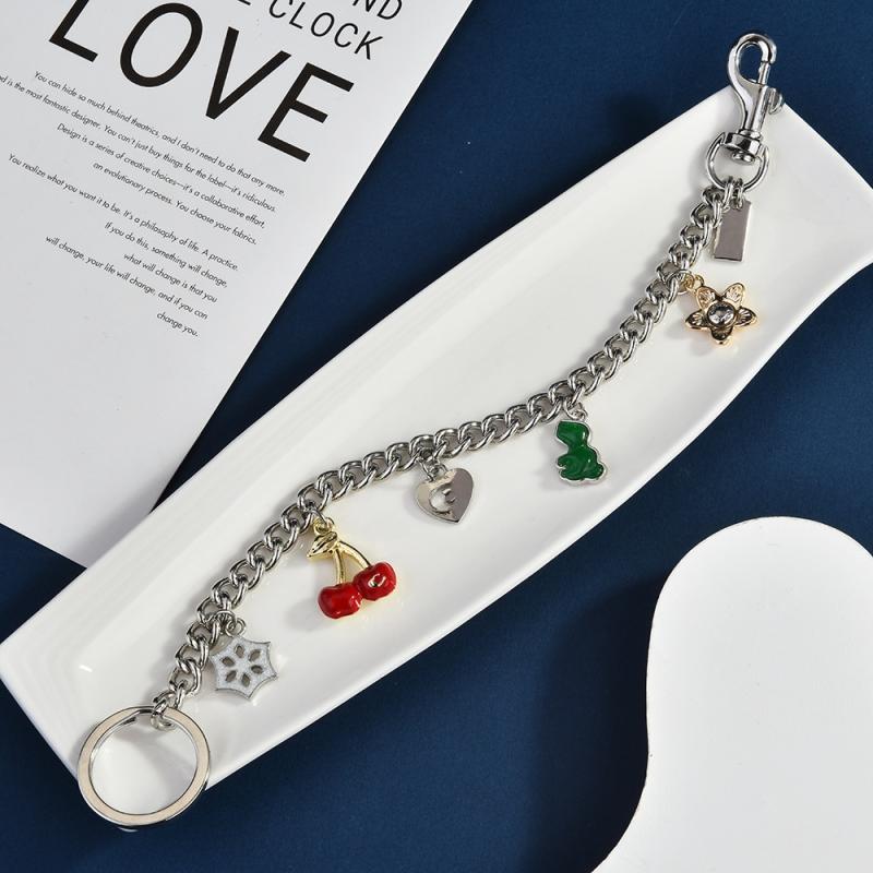1Pc Shining Cartoon Keychain Bag Chain Colorful  Car Key Chain Metal Key Ring Exquisite Gifts Souvenirs Car Pendant