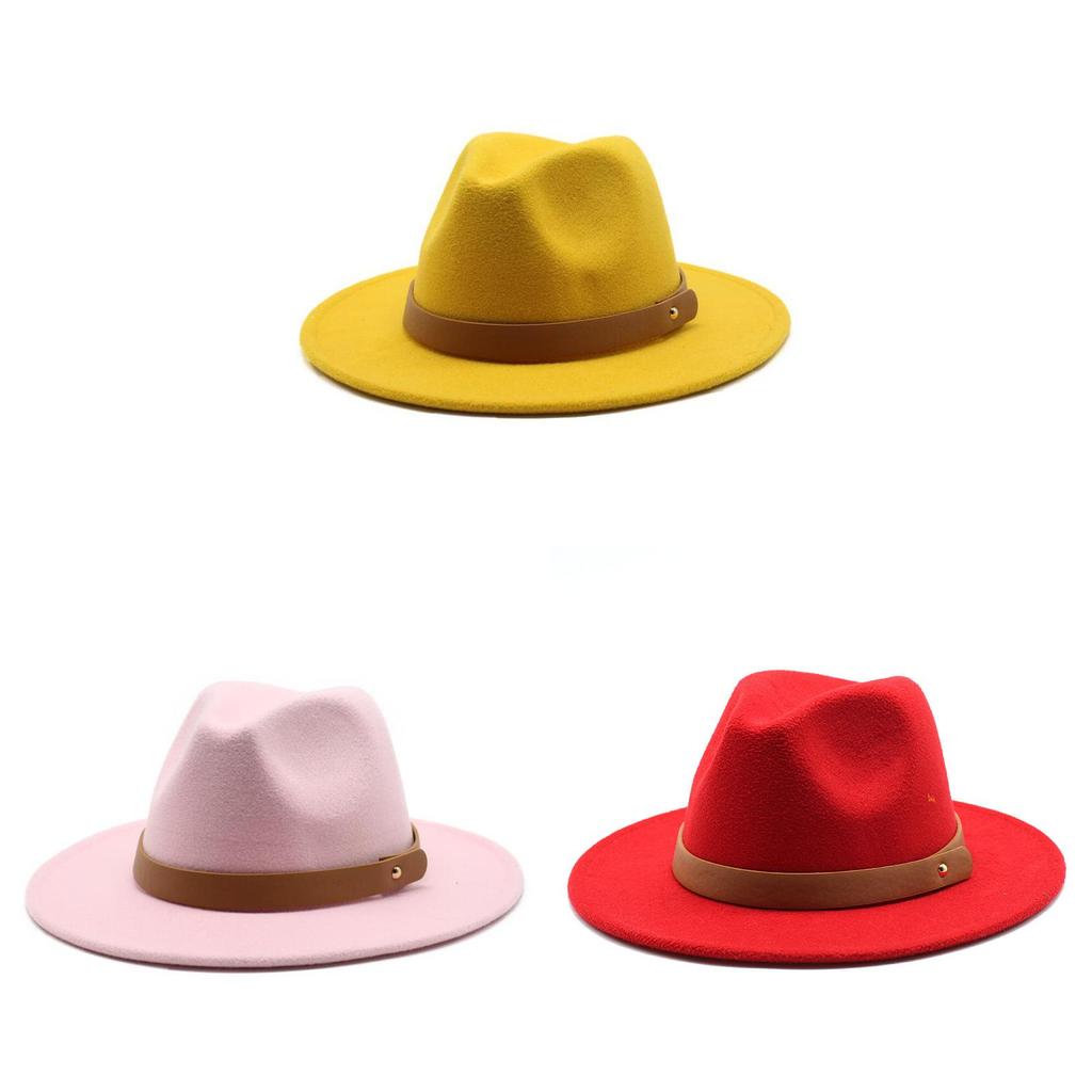 Classic Fedora Hat With Wide Brim For Women Men Fall Winter Fashion Accessory