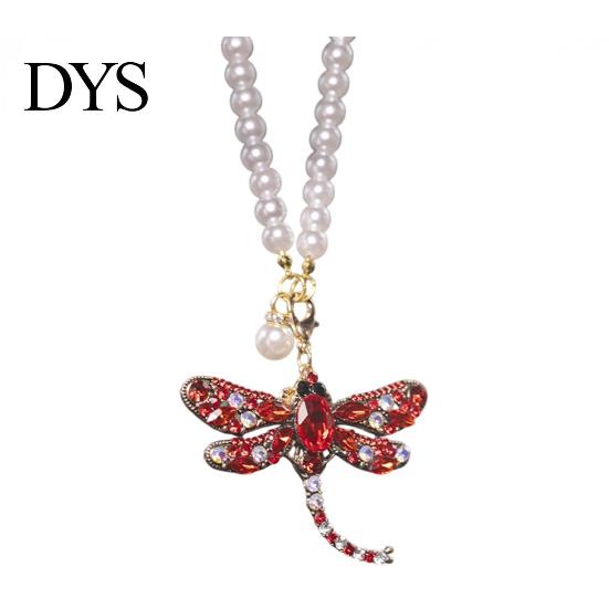 Car Decoration Pendant Rhinestone Dragonfly Hanging Ornament Bling Rearview Mirror Stylish Accessory for Vehicle Sparkling Interior Women