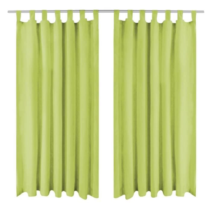 Rideau occultant - vidaXL - 140 x 175 cm - Vert pomme - 2 pcs - Micro-satin