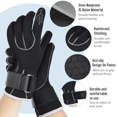 Guantes de buceo de neopreno de 3mm para hombre y mujer, guantes antideslizantes para snorkel, natación y surf