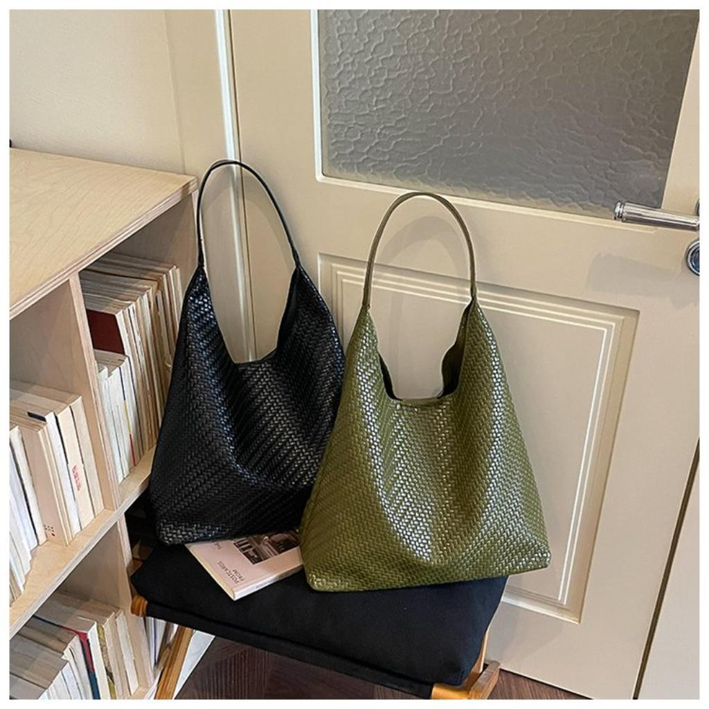 Xeie Thuk Tote Bag Women PU Woven Shoulder Daily