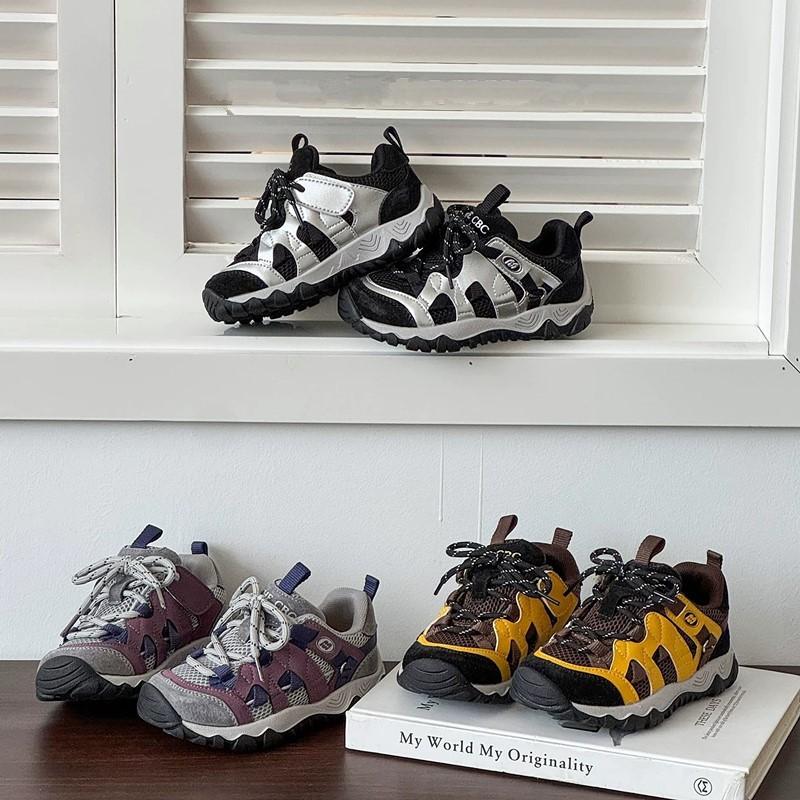 Youth Style Shoes Kids Outdoor Hiking Shoes Non-Slip Running Sneakers Breathable Mesh Upper Rubber Sole Boys Girls