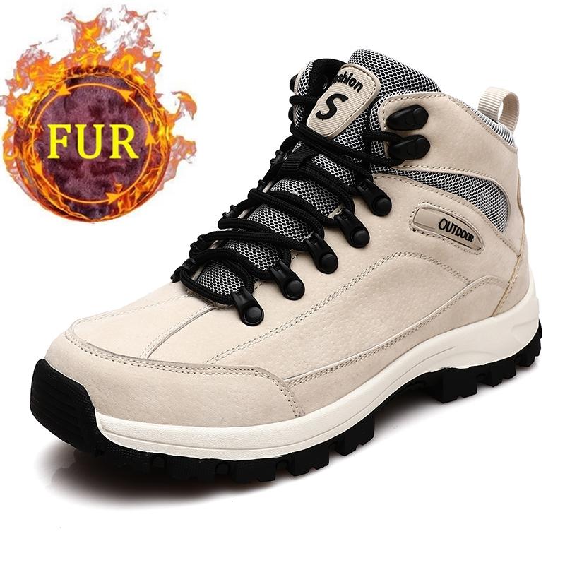 Párové boty Venkovní Vodotěsné Turistické Turistické Boty Nadměrná Velikost Plyšové Teplé Pohodlné Ležérní Tenisky Dámské Chůze Kempingové Boty