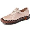 Fashion New designer oxford shoes split leather woman lug sole anti skid flats lace up slip on shoes 43 44 women's orthopedic moccasins