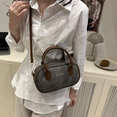 Ins Internet Celebrity Same Fashion Versatile Denim Portable Bowling Bag Messenger Bag Women's 2025 Autumn and Winter New