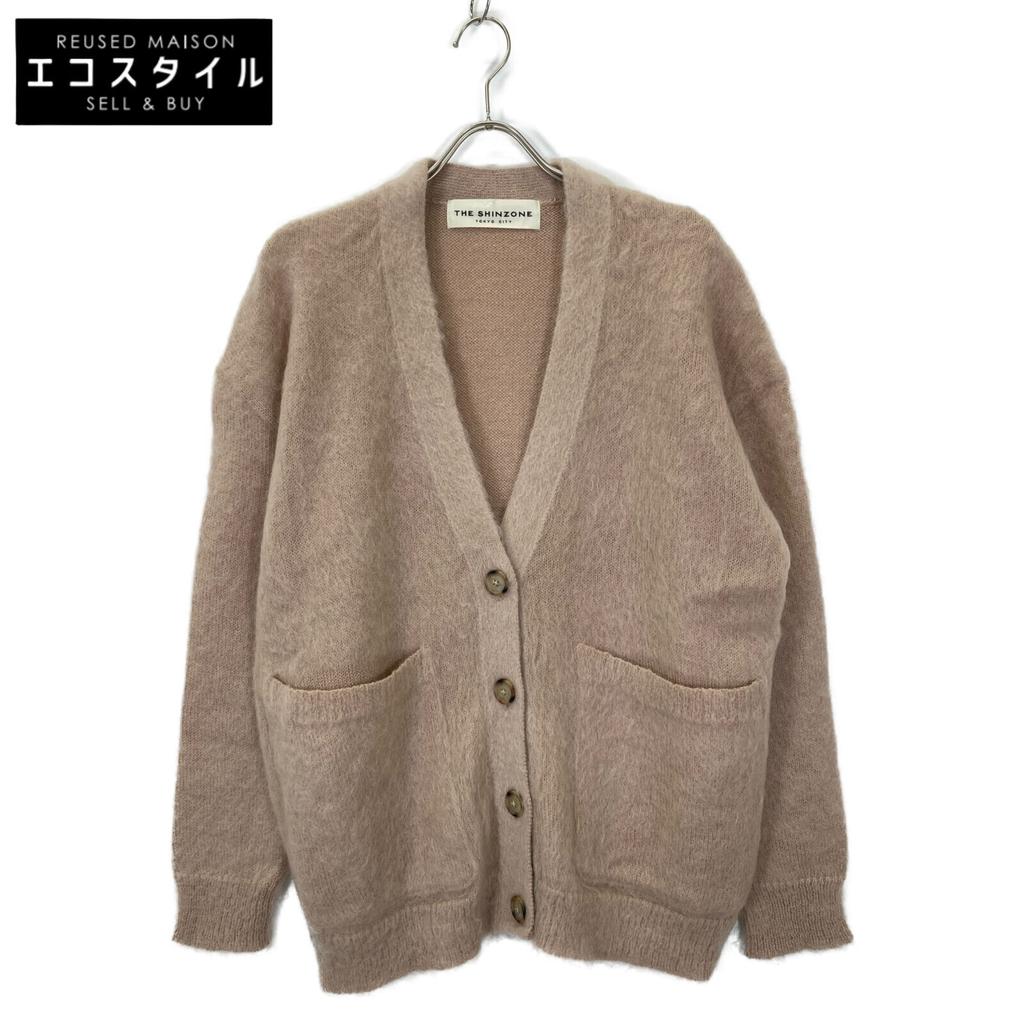 THE SHINZONE Beige Boxy Kid Mohair Cardigan tops F beigeUsed
