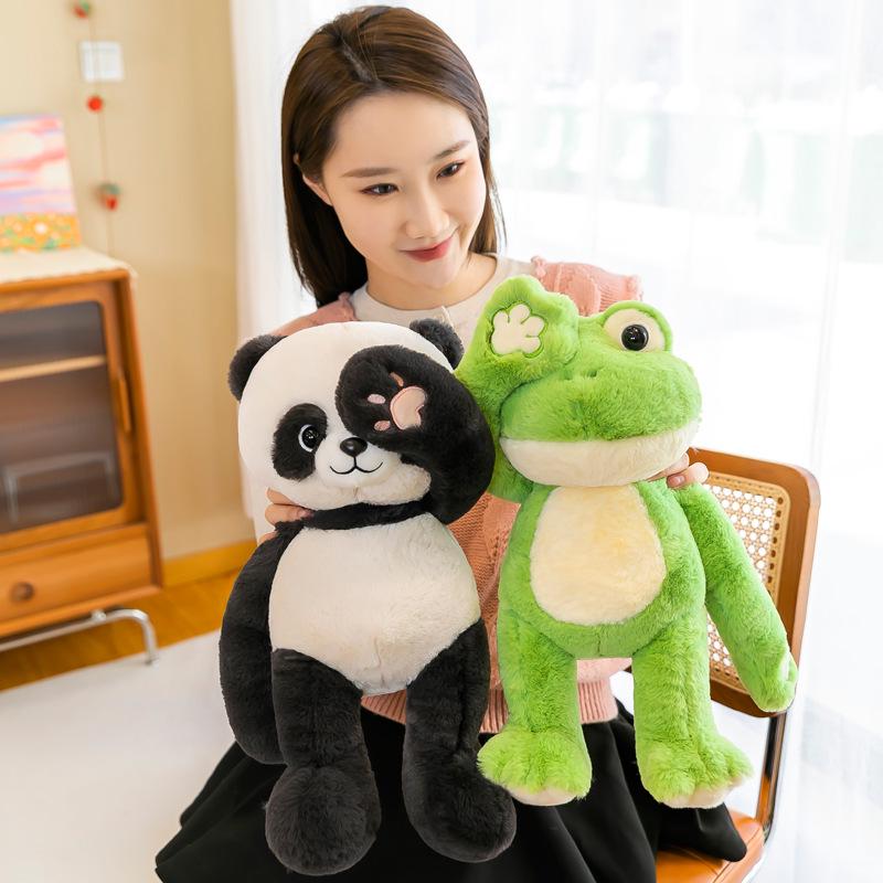 

Wulu La Hide-and-Seek Plush Toy: Cute Panda Frog Long-Armed Animal Doll 30 cm, 300 g