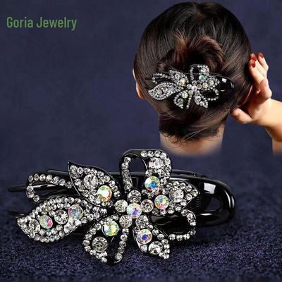 Zarif Rhinestone Ördek Gagası Saç Klipsi - Anneler İçin Kore Tarzı Pençe Saç Tokası