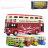London Double Decker Bus Alloy Model Car Diecasts Metal Alloy Car Model Simulation Sound Light Collection Boys Toy Gift A956