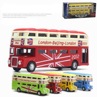 Autobus a due piani di Londra Modello in lega Auto Diecast Modello di auto in lega metallica Simulazione Suono Luce Collezionismo Giocattolo per ragazzi Regalo A956