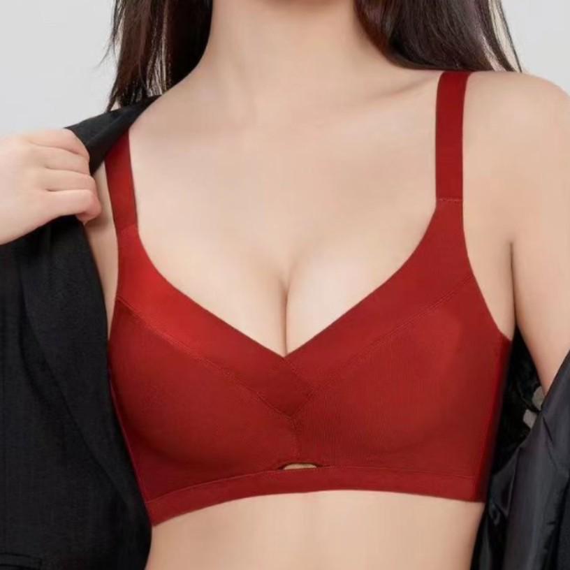 Medium Thickness Wireless Smooth Surface Bra for Small Bust Enhancement - Soft, Breathable, Antibacterial, Pure Color, Versatile Design