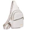 Nylon Sling Quilted Chest Bag with Gold Zipper, Multi Pocket Crossbody Bags for Women Men Daily Casual Travel Outdoor Sport Bag