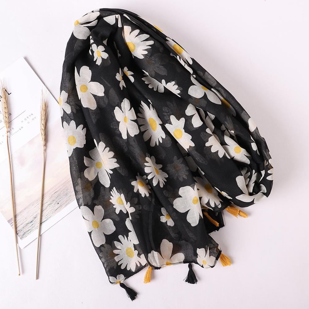 Luxury Brand Cotton Scarf Women Large Shawls Pashmina Muslim Hijab Foulard Design Print Lady Beach Stole Head Scarves Pareo