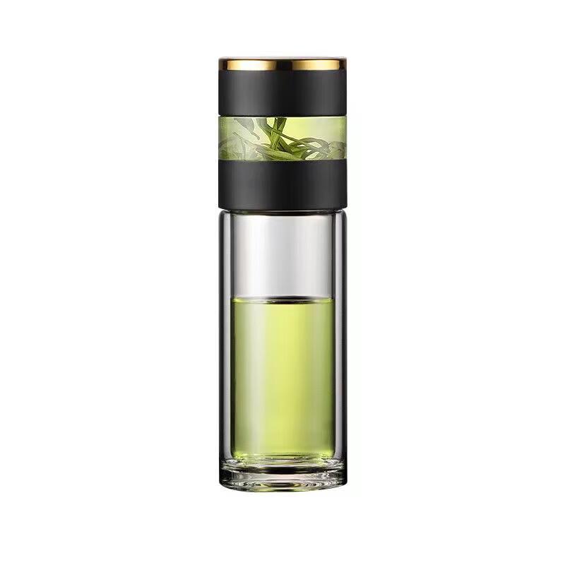 Quyoujia QYJ-9030 Double-Layer Glass Mug with Temperature Display