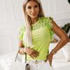 Summer New Lace Sleeveless Solid Sexy Hollow Out Shirt