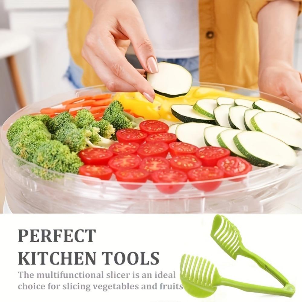 1 PC Plastic Potato Slicer Tomato Cutter Tool Shreadders Lemon Cutting Holder Cooking Tools