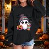 Kids Halloween Printed Hoodie, Loose Fit Casual Pullover for Boys Girls