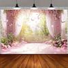 2D Spring Garden Balcony Backdrop - Romantic Photography Background for Party