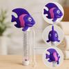 Floating Pool Thermometer Cartoon Easy To Read for Ponds Spas Outdoor Indoor 22x9x6.5cm Purple