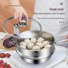 30cm Non-stick Stainless Steel Flat Bottom Stir-fry Pan with Lid