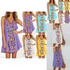 Womens Midi Dress Sleeveless Boho Beach Casual Floral Sundress Perfect For Summer