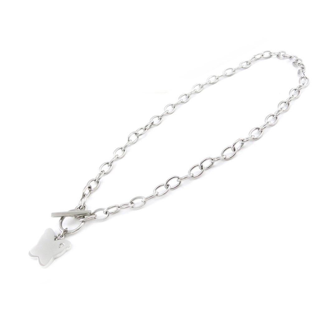 Les Trésors De Lily [J0998] - Silver-white 'Butterfly' Steel Necklace - 20x18 Mm
